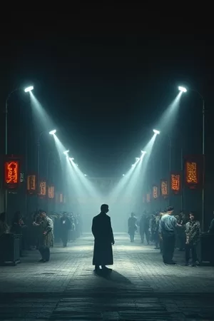 《荒原信号》封面，荒漠中竖起的红色信号旗
